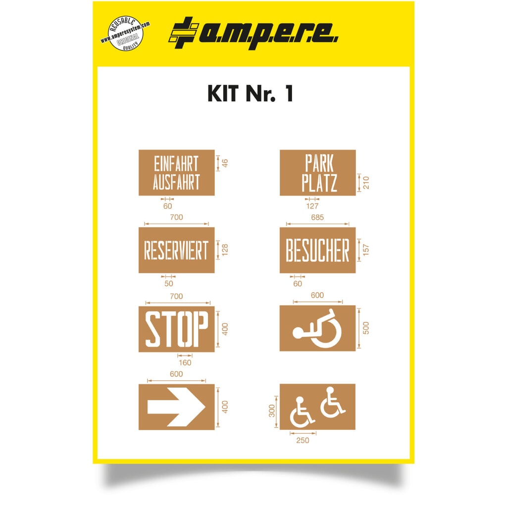 A.M.P.E.R.E. Kit de gabarits de traçage au sol