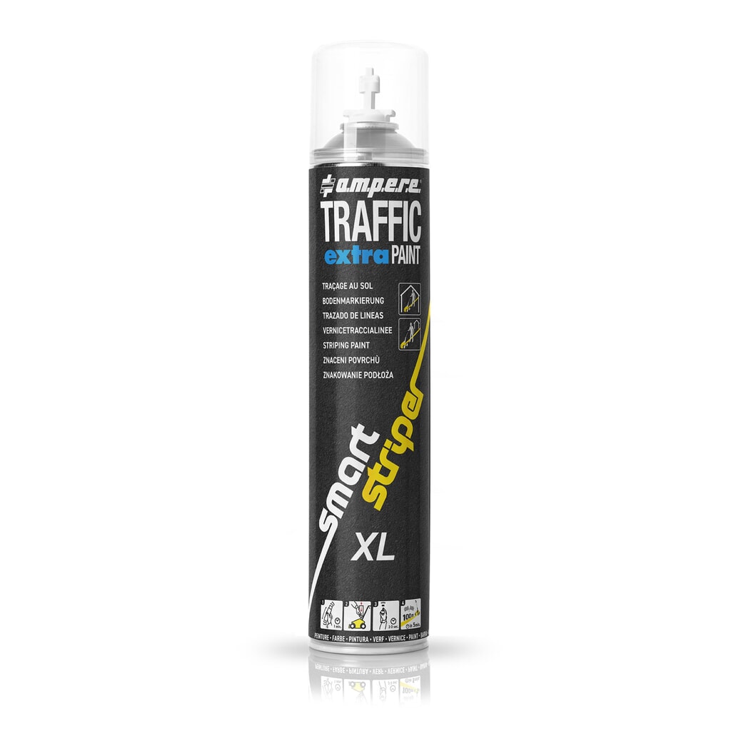 A.M.P.E.R.E. Peinture de marquage TRAFFIC extra Paint® XL 0,75 l, blanc Illustration du produit: A.M.P.E.R.E. Peinture de marquage TRAFFIC extra Paint® XL 0,75 l, blanc