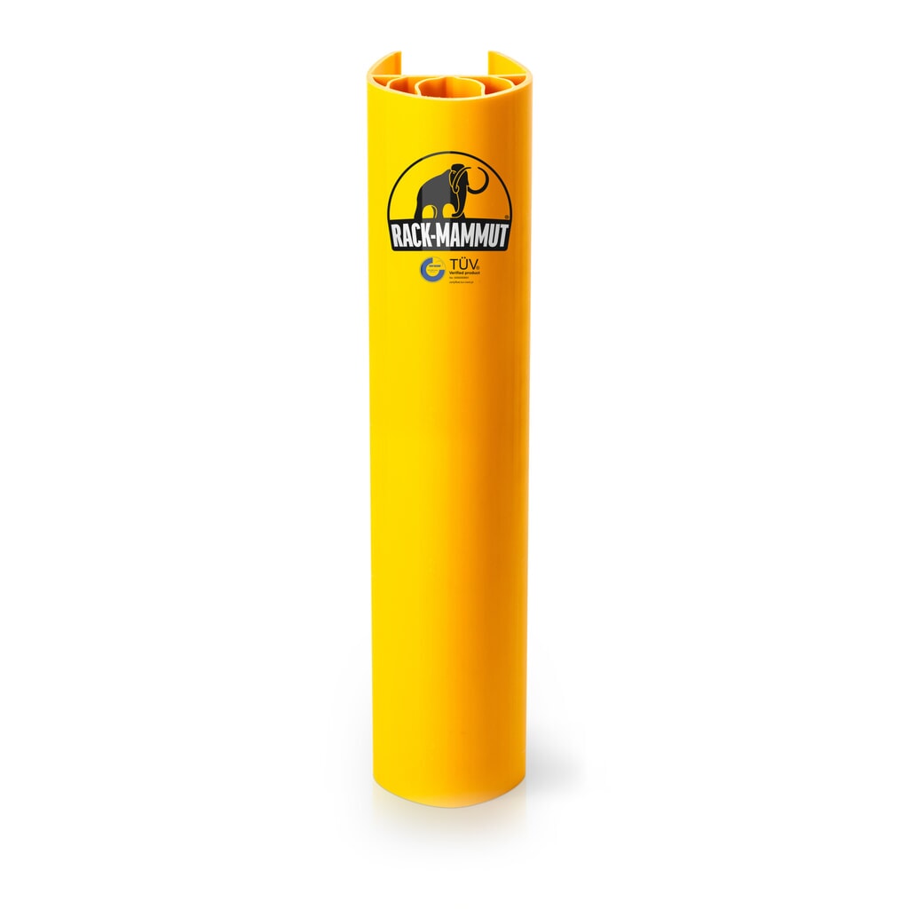 Illustration du produit: A.M.P.E.R.E. Protection contre les chocs pour rayonnages Rack Mammut®, en plastique, jaune sécurité, modèle S, dimensions intérieures H x l 600 x 70-89 mm