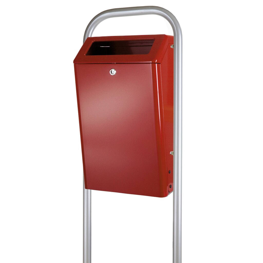 Illustration du produit: Poubelle en aluminium, 50 litres, bordeaux