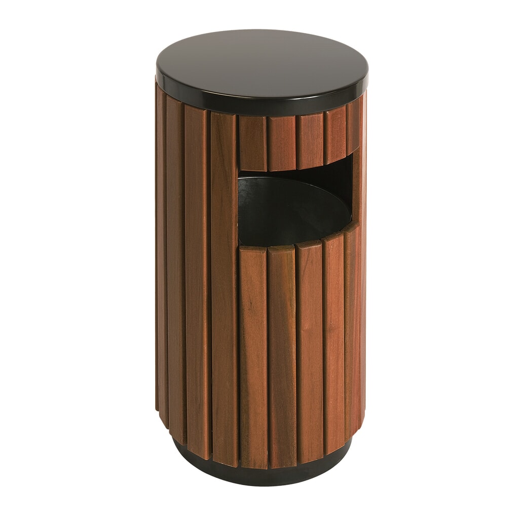 Poubelle aspect bois, pour l’extérieur, 33 litres Illustration du produit: Poubelle aspect bois, pour l’extérieur, 33 litres