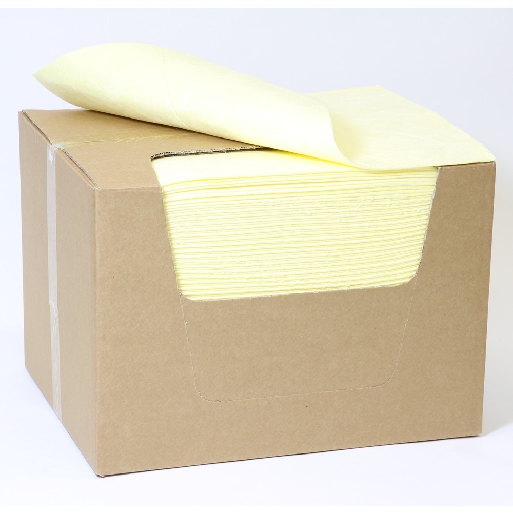 Illustration du produit: Feutre absorbant SM Heavyweight, antistatique, 100 chiffons, 2 couches, Lxl 400 x 500 mm, produits chimiques, jaune