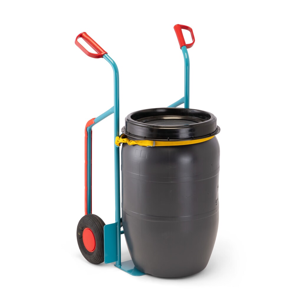 Ameise® Diable porte-fûts pour 1x fût de 200 litres, capacité de charge 250 kg, bande de serrage de sécurité N° de l'image du produit 5 : Ameise® Diable porte-fûts pour 1x fût de 200 litres, capacité de charge 250 kg, bande de serrage de sécurité