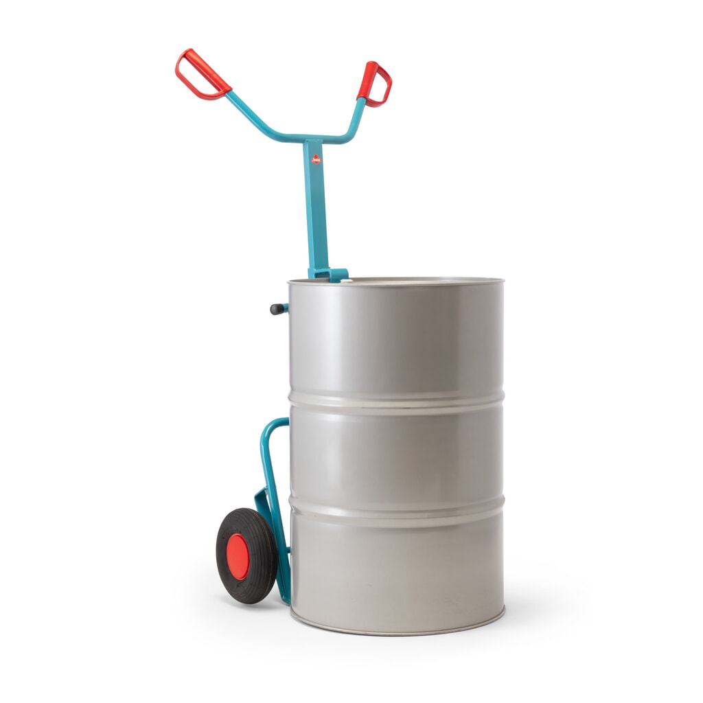 N° de l'image du produit 2 : Ameise® Diable porte-fûts pour 1x fût de 200 litres, capacité de charge 250 kg, pince à fût, pneumatiques gonflables