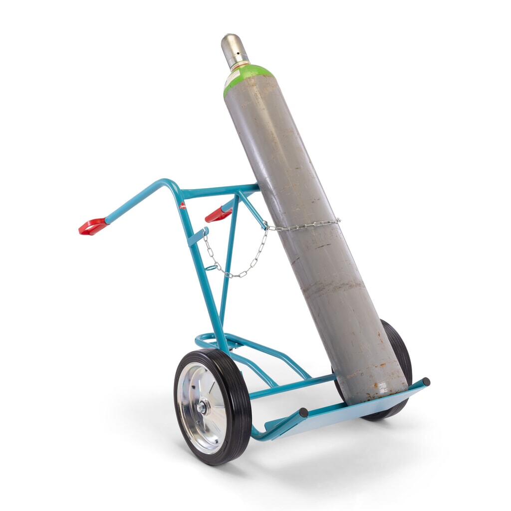Diable pour bouteilles en acier Ameise®, pour 2 bouteilles de 40-50 litres, roue stabilisatrice, bandage plein Illustration du produit: Diable pour bouteilles en acier Ameise®, pour 2 bouteilles de 40-50 litres, roue stabilisatrice, bandage plein