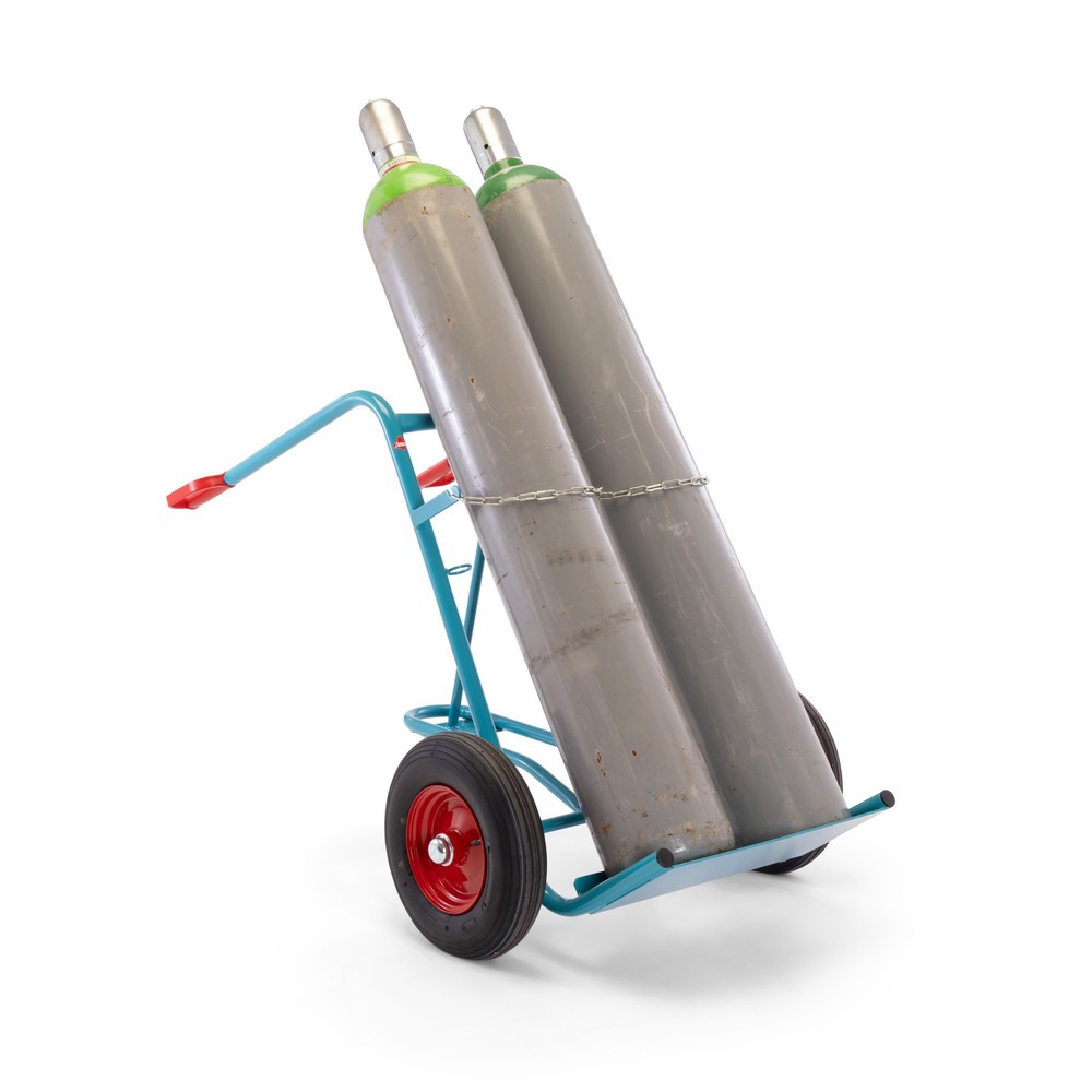 Numéro de l'image du produit 4: Ameise® Diable pour bouteilles en acier, pour 2 bouteilles de 40-50 litres, roue stabilisatrice, pneumatiques gonflables