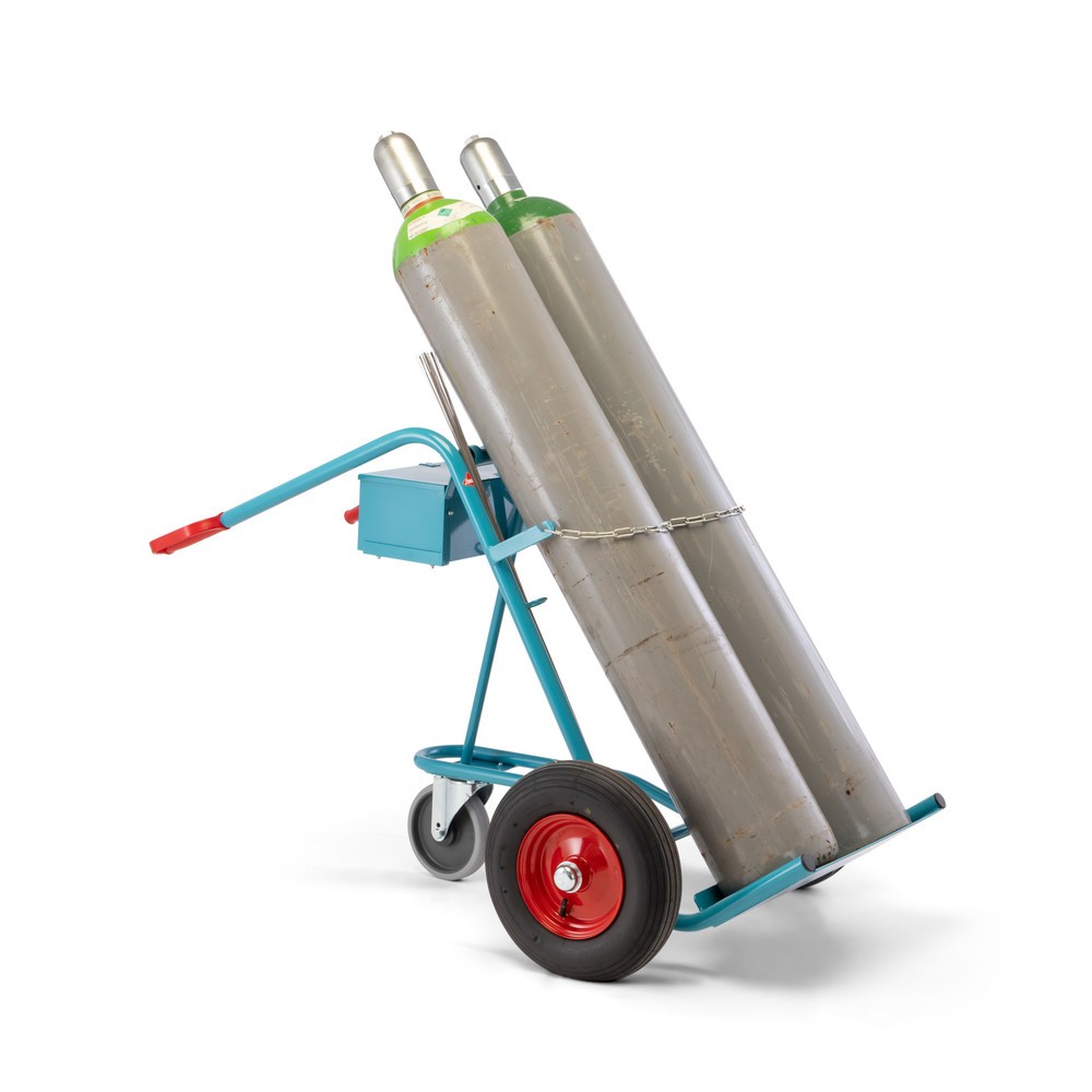 Numéro de l'image du produit 8: Ameise® Diable pour bouteilles en acier, pour 2 bouteilles de 40-50 litres, roue stabilisatrice, pneumatiques gonflables