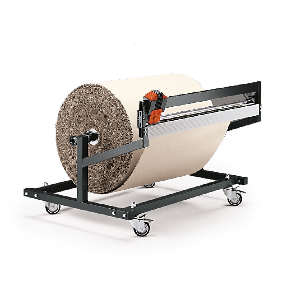 Illustration du produit: Rocholz support de découpe sous table Standard, version mobile, poids maximal du rouleau 200 kg, largeur de coupe 1 000 mm