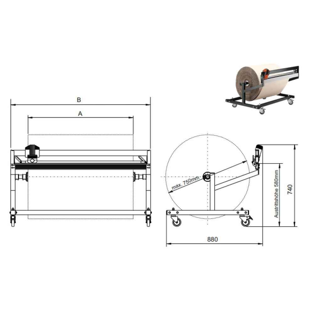 N° de l'image du produit 3 : Dispositif de coupe sous table Standard, largeur de coupe 1 250 mm