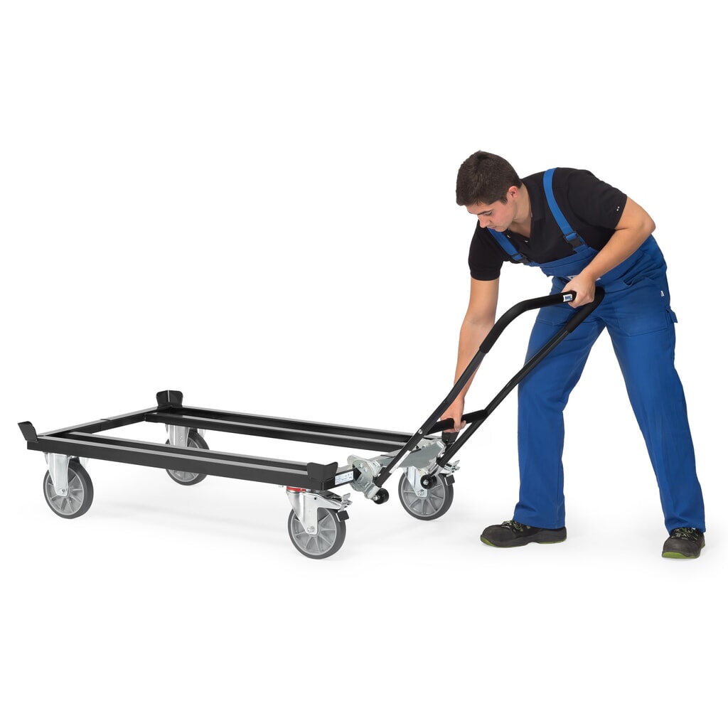 Arceau de poussée encliquetable pour rouleurs fetra® avec butées d’angle, gris anthracite N° de l'image du produit 3 : Arceau de poussée encliquetable pour rouleurs fetra® avec butées d’angle, gris anthracite
