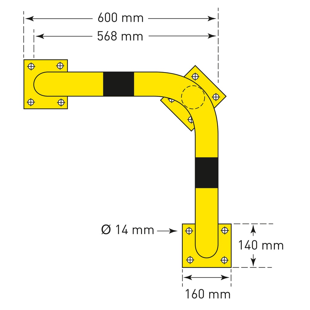 N° de l'image du produit 4 : Arceau de protection d'angle galvanisé à chaud, utilisation en intérieur et en extérieur, hauteur 350 mm