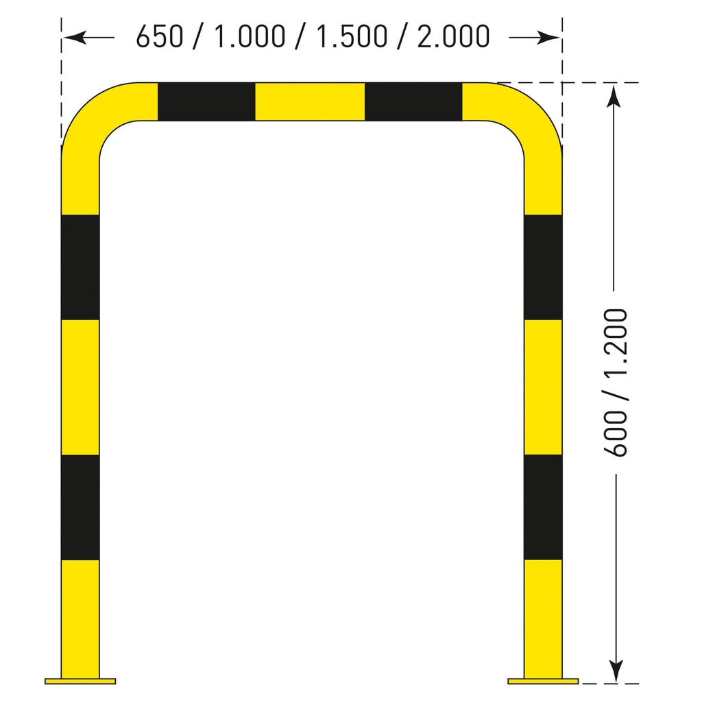 Arceau de protection, utilisation en intérieur, Ø 108 mm, H x l 1 200 x 2 000 mm N° de l'image du produit 2 : Arceau de protection, utilisation en intérieur, Ø 108 mm, H x l 1 200 x 2 000 mm