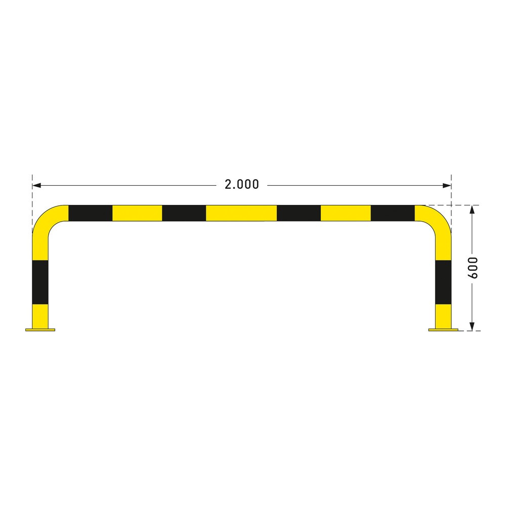 Numéro de l'image du produit 2: Arceau de protection, utilisation en intérieur, Ø 76 mm, H x l 600 x 2 000 mm