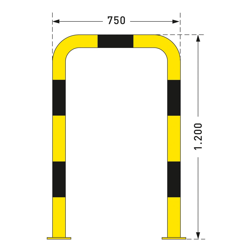 N° de l'image du produit 3 : Arceau de protection, utilisation en intérieur, Ø 76 mm, H x l 1 200 x 750 mm