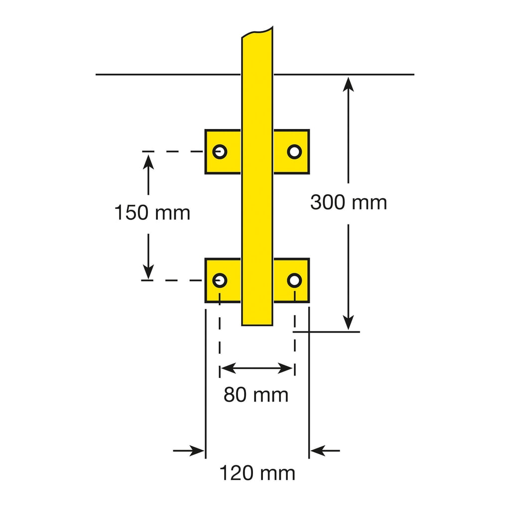Arceau de protection, pour l’extérieur, fixation latérale, Hxl 1 300 mm x 2 000 mm N° de l'image du produit 4 : Arceau de protection, pour l’extérieur, fixation latérale, Hxl 1 300 mm x 2 000 mm