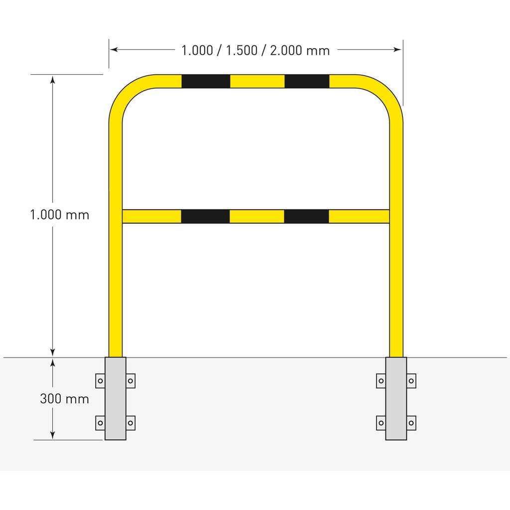 N° de l'image du produit 5 : Arceau de protection, pour l’intérieur, fixation latérale, amovible, Hxl 1 300 mm x 1 500 mm