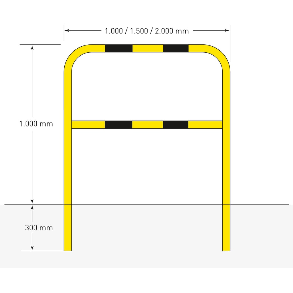 N° de l'image du produit 6 : Arceau de protection, pour l’intérieur, fixation latérale, amovible, Hxl 1 300 mm x 1 500 mm