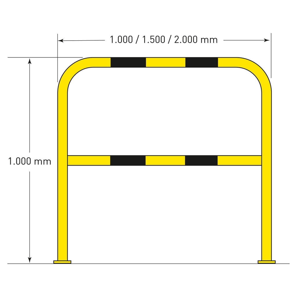 Arceau de protection, utilisation en intérieur, H x l 1 000 x 2 000 mm N° de l'image du produit 4 : Arceau de protection, utilisation en intérieur, H x l 1 000 x 2 000 mm