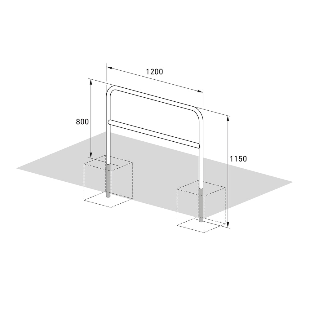 Numéro de l'image du produit 4: Arceau range vélo avec tube coudé, à bétonner, longueur 1 200 mm