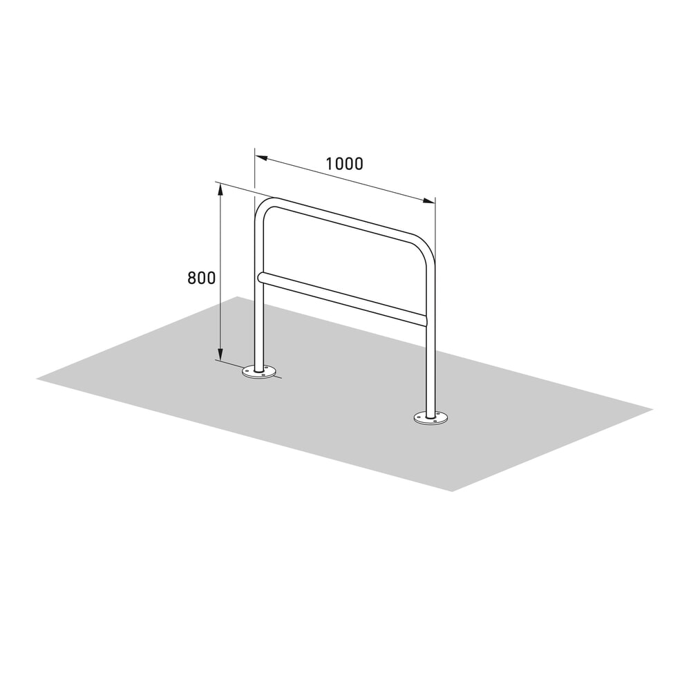 Numéro de l'image du produit 4: Arceau range vélo avec tube coudé, à cheviller, longueur 1 000 mm