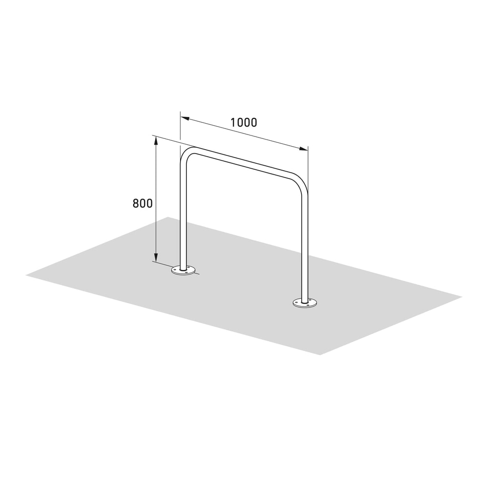 Numéro de l'image du produit 8: Arceau range vélo, standard, à cheviller, longueur 1 000 mm