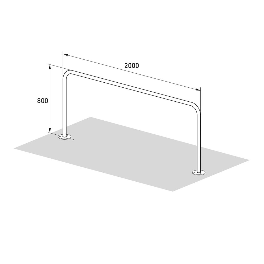 Numéro de l'image du produit 8: Arceau range vélo, standard, à cheviller, longueur 2 000 mm