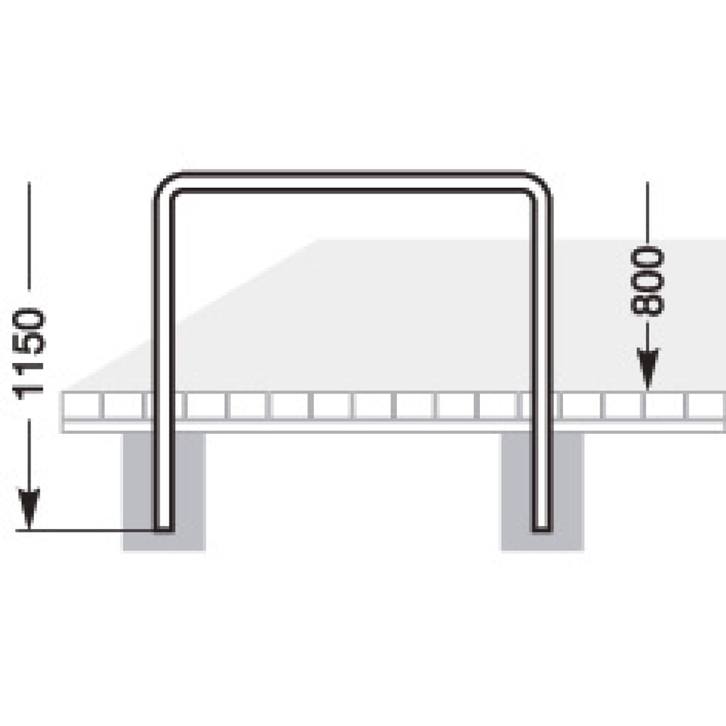 N° de l'image du produit 6 : Arceau range vélo, standard, à bétonner, longueur 1 000 mm