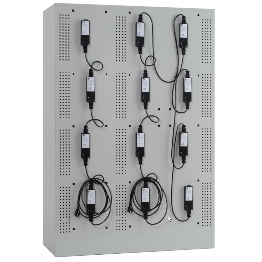 Numéro de l'image du produit 3: Armoire à casiers avec prises électriques LISTA, (lxPxH) 1 205x585x1 790 mm, 3x4 casiers, 2 modules par casiers, gris clair