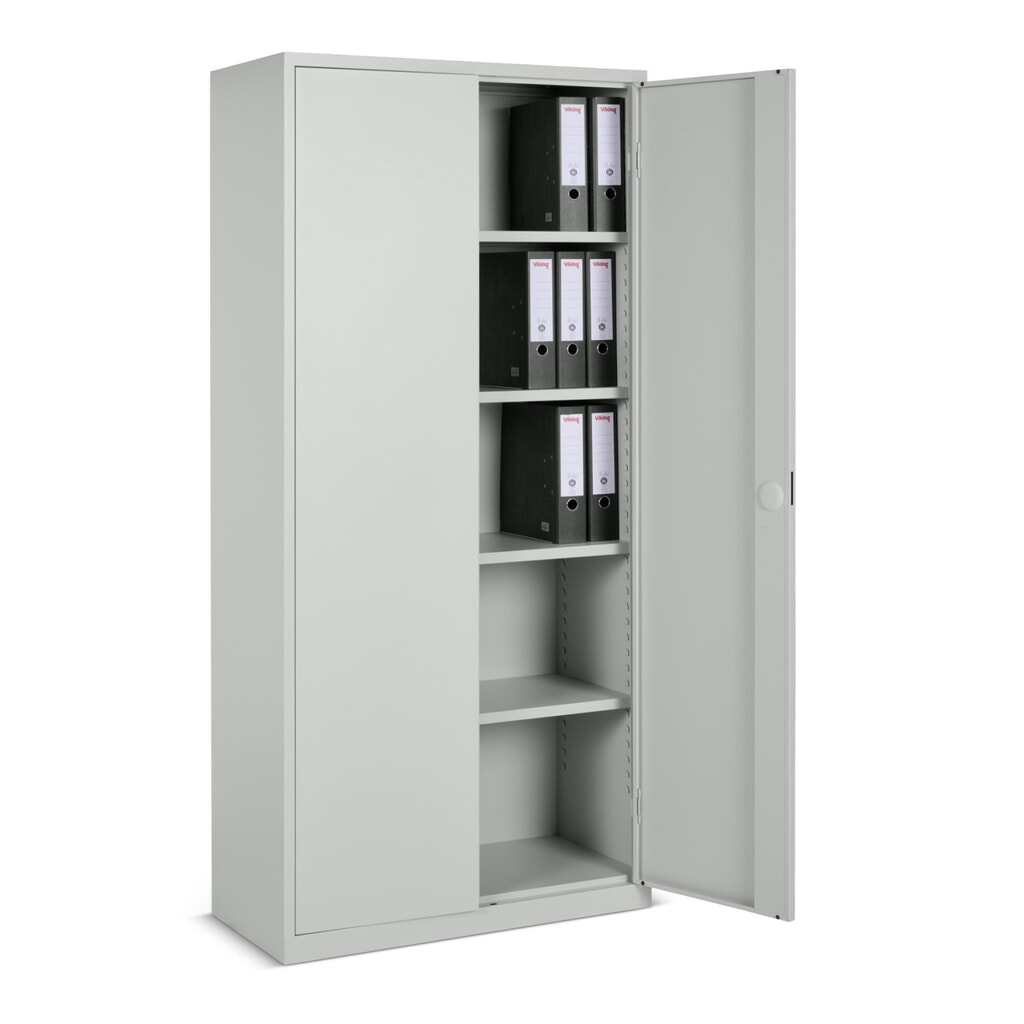 N° de l'image du produit 2 : Lot d’armoires à portes battantes HEMMDAL, 4,5 + 5 HC, HxlxP 1 800 x 800 x 380 mm + 1 950 x 920 x 420 mm, tablettes laquées