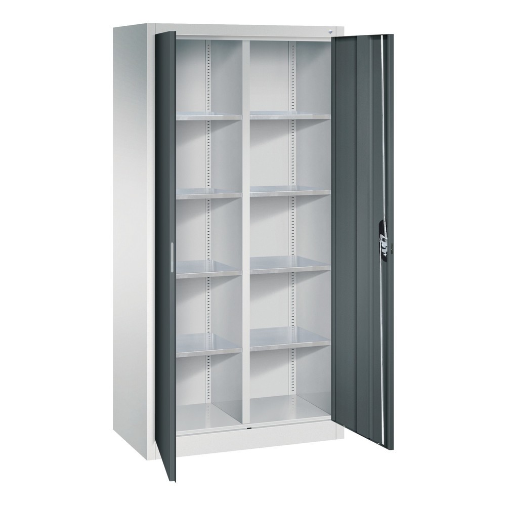 Numéro de l'image du produit 6: Armoire à outils C+P, tiroirs 4 x 174 mm, 6 tablettes, largeur 930 mm, gris clair, bleu gentiane