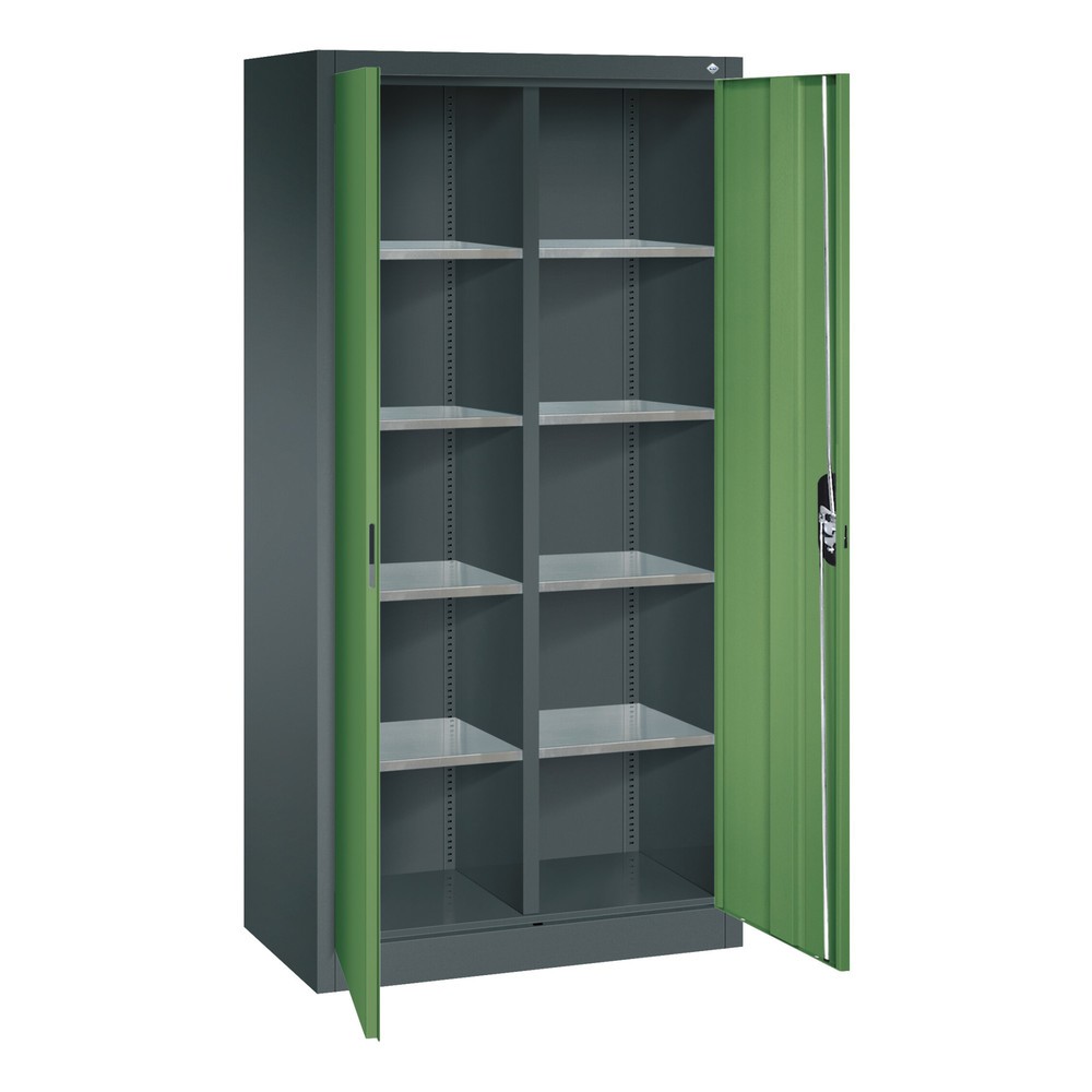 Numéro de l'image du produit 6: Armoire à outils C+P, tiroirs 4 x 174 mm, 6 tablettes, largeur 930 mm, gris clair, gris noir