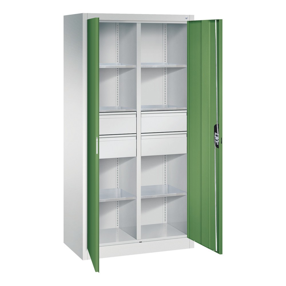 Numéro de l'image du produit 6: Armoire à outils C+P, tiroirs 4 x 174 mm, 6 tablettes, largeur 930 mm, gris anthracite, gris anthracite
