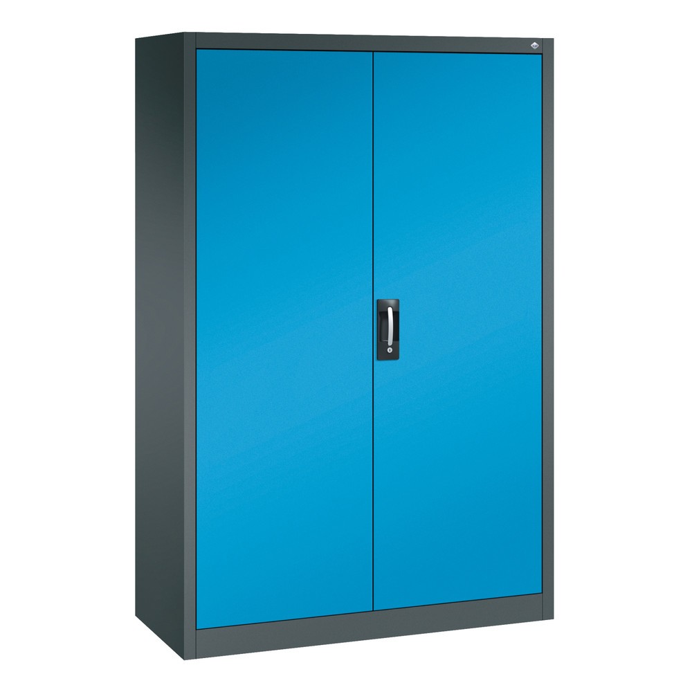 Numéro de l'image du produit 1: Armoire à outils C+P, tiroirs 4 x 86 + 4 x 174 mm, 6 tablettes, largeur 1 200 mm, gris anthracite, bleu clair