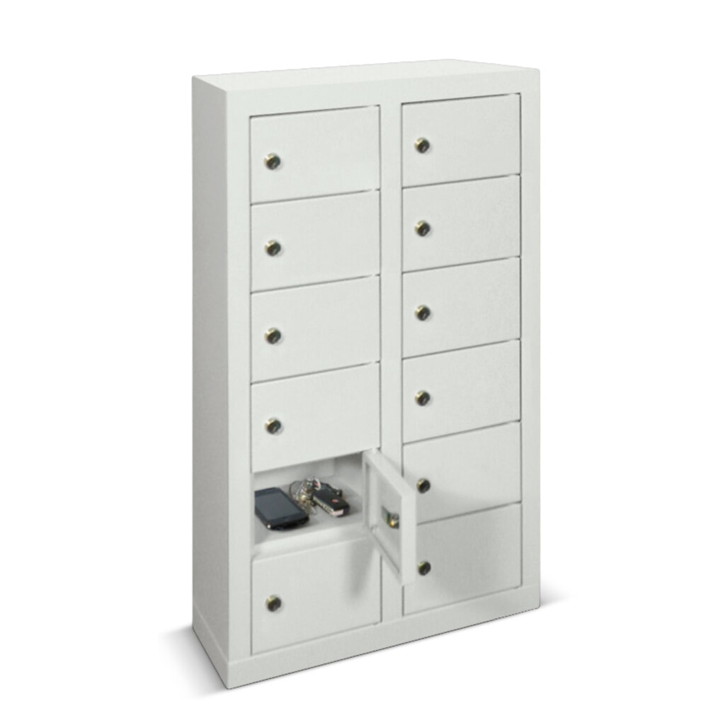 N° de l'image du produit 1 : Armoire à petits compartiments PAVOY, 12 compartiments, H x l x P 815 x 460 x 200 mm, gris anthracite, gris clair