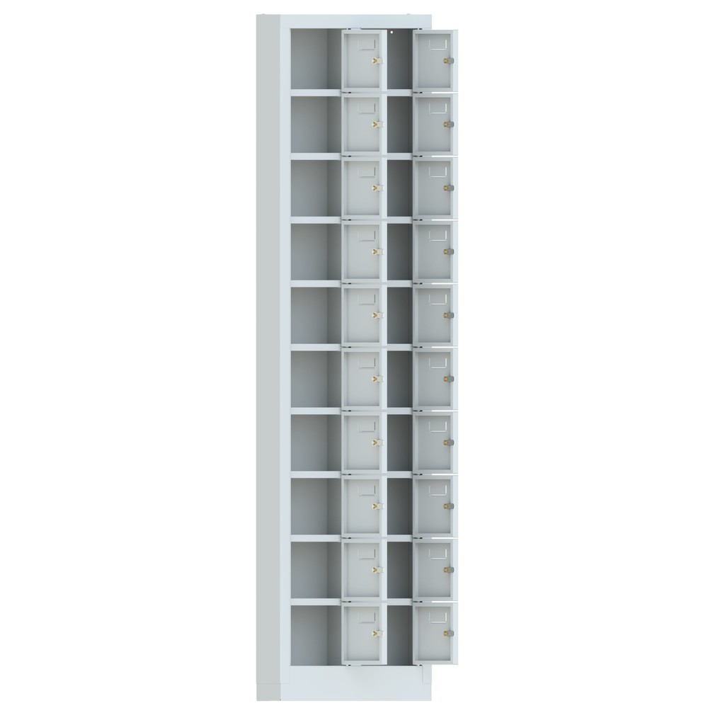 Numéro de l'image du produit 6: Armoire à petits compartiments PAVOY, 20 compartiments, H x l x P 1 950 x 460 x 200 mm, avec porte-étiquettes, gris clair, gris clair