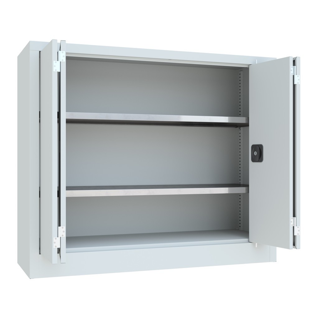 Numéro de l'image du produit 5: Armoire à porte repliable PAVOY avec 2 tablettes, H x l x P 1 000 x 1 200 x 400 mm, gris clair, gris clair