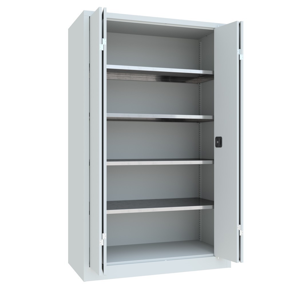 Numéro de l'image du produit 10: Armoire à porte repliable PAVOY avec 4 tablettes, H x l x P 1 950 x 1 200 x 600 mm, gris clair, gris clair