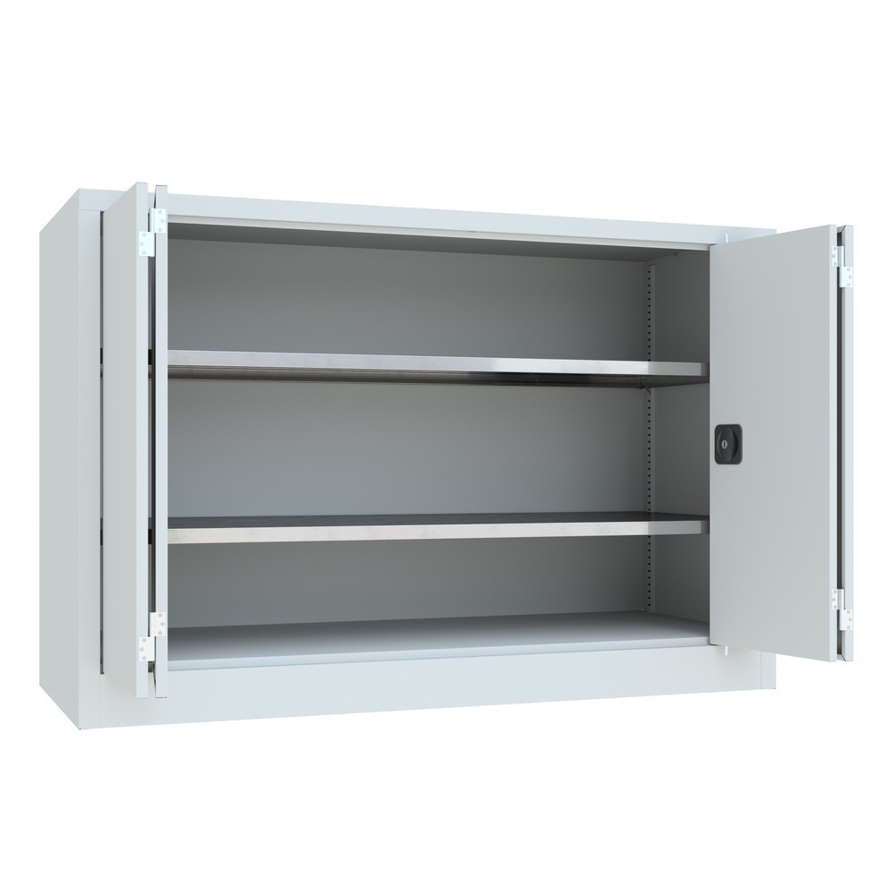 Numéro de l'image du produit 5: Armoire à porte repliable PAVOY avec 2 tablettes, H x l x P 1 000 x 1 500 x 600 mm, gris clair, gris clair