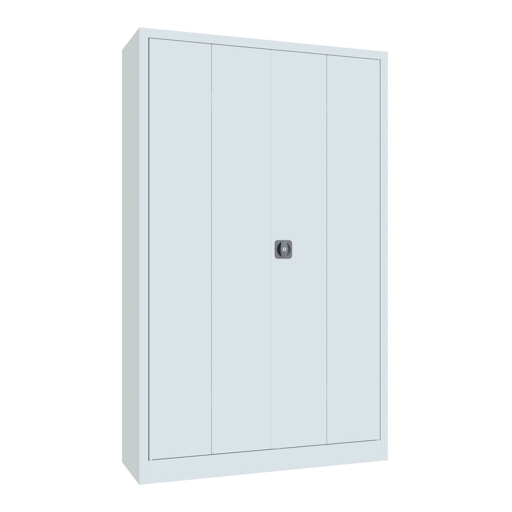 Numéro de l'image du produit 1: Armoire à porte repliable PAVOY avec 4 tablettes, H x l x P 1 950 x 1 200 x 400 mm, gris clair, gris clair