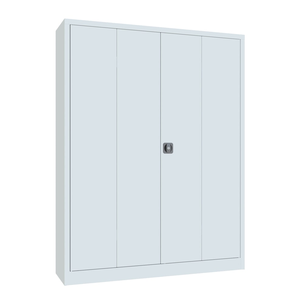 Numéro de l'image du produit 1: Armoire à porte repliable PAVOY avec 4 tablettes, H x l x P 1 950 x 1 500 x 400 mm, gris clair, gris clair