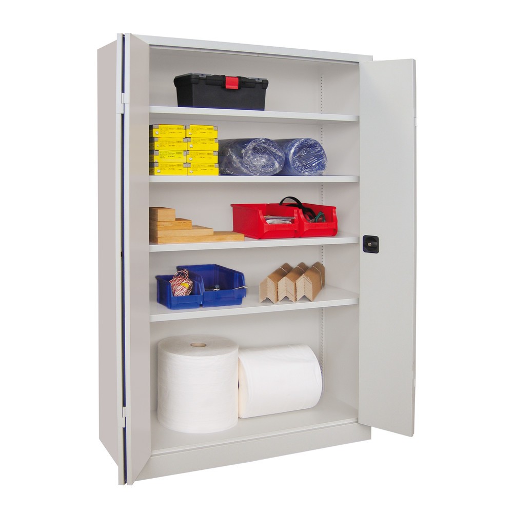 Numéro de l'image du produit 5: Armoire à porte repliable PAVOY avec 4 tablettes, H x l x P 1 950 x 1 500 x 600 mm, gris anthracite, gris clair