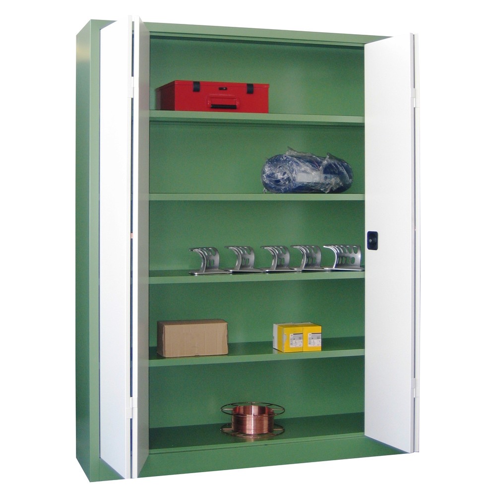 Numéro de l'image du produit 7: Armoire à porte repliable PAVOY avec 4 tablettes, H x l x P 1 950 x 1 500 x 600 mm, gris anthracite, gris clair