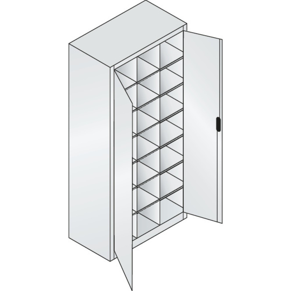 Numéro de l'image du produit 2: Armoire à portes battantes avec 21 compartiments, H x l x P 1 950 x 930 x 400 mm, gris anthracite, rouge rubis