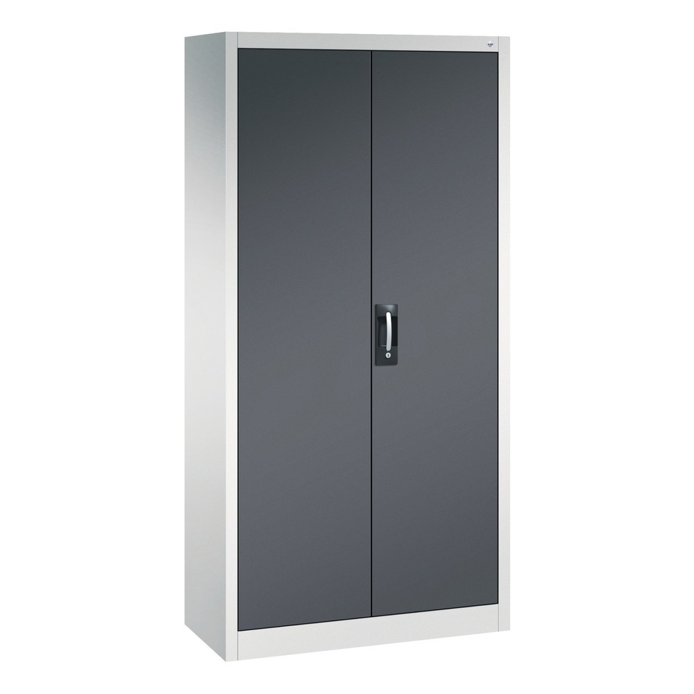 N° de l'image du produit 1 : Armoire à portes battantes avec 21 compartiments, H x l x P 1 950 x 930 x 400 mm, gris clair, gris noir