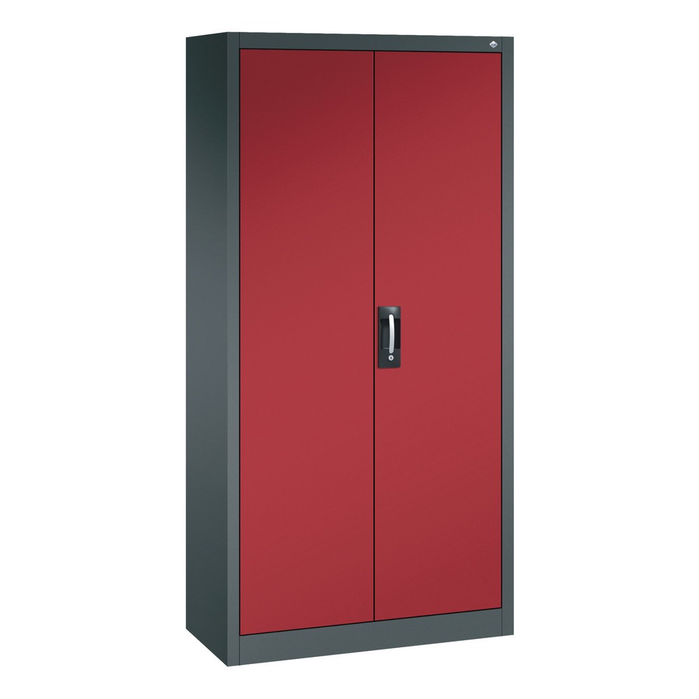 Numéro de l'image du produit 1: Armoire à portes battantes avec 21 compartiments, H x l x P 1 950 x 930 x 400 mm, gris anthracite, rouge rubis