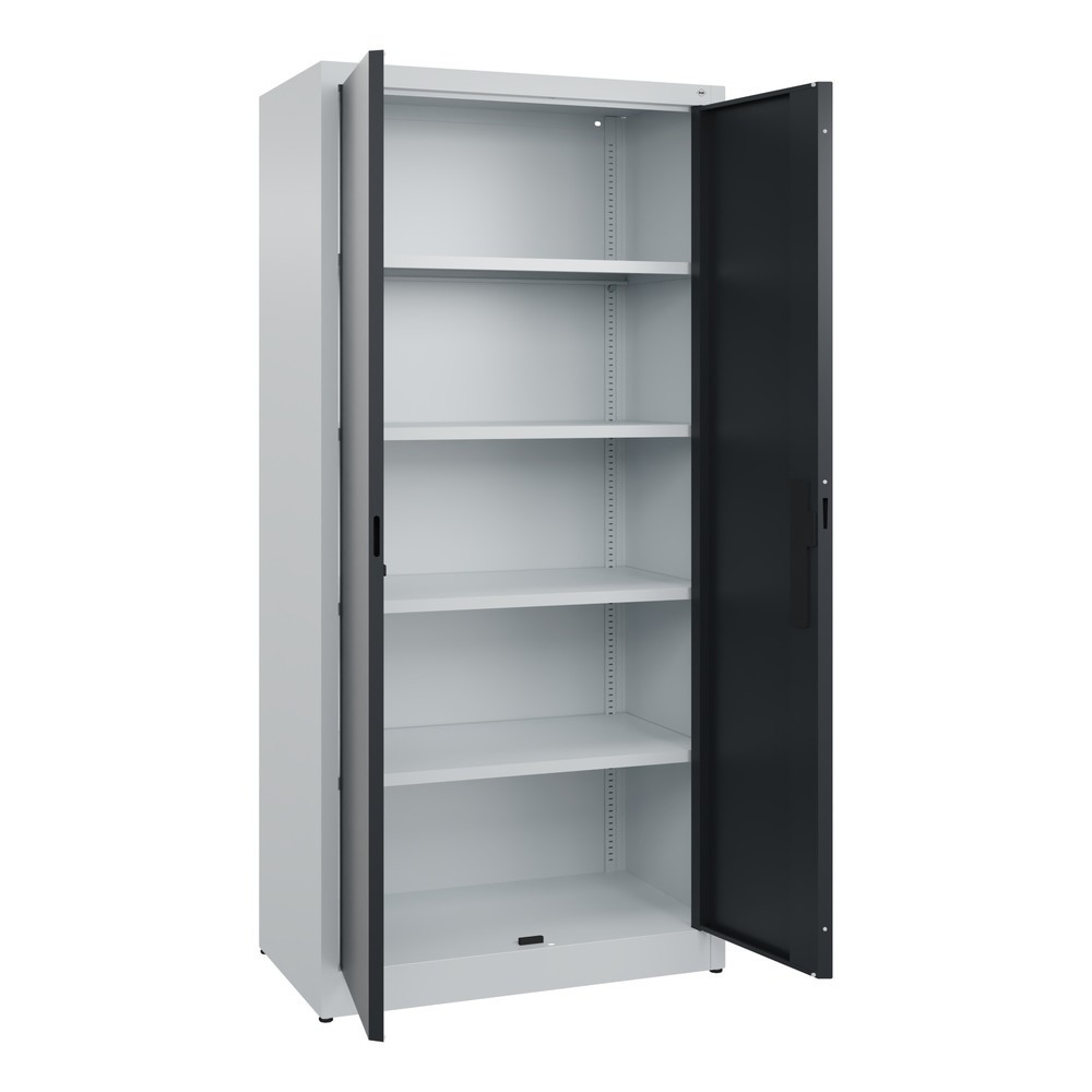 Numéro de l'image du produit 4: Armoire à portes battantes C+P, 5 niveaux, H x l x P 1950 x 930 x 500 mm, gris clair, gris noir