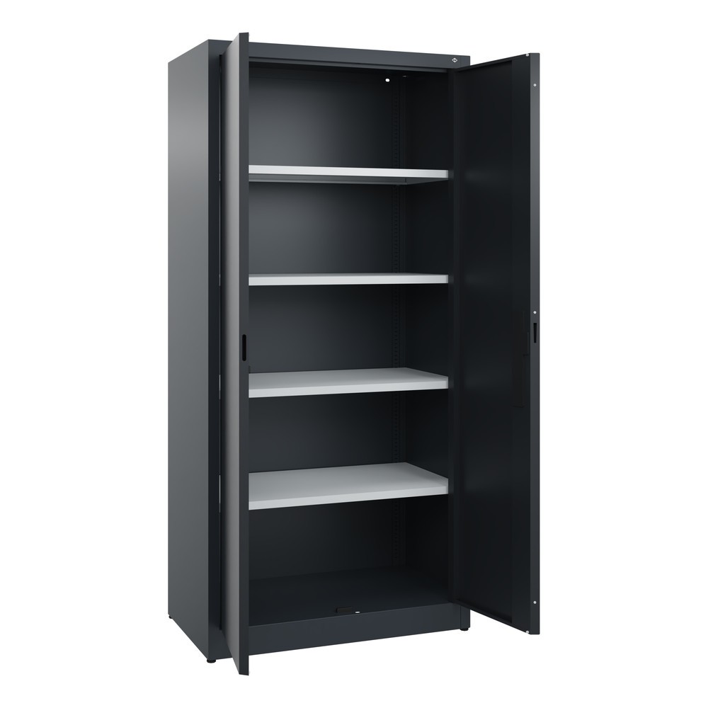 Numéro de l'image du produit 4: Armoire à portes battantes C+P, 5 niveaux, H x l x P 1950 x 930 x 500 mm, gris anthracite, gris noir