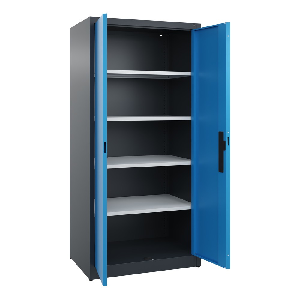 Numéro de l'image du produit 4: Armoire à portes battantes C+P, 5 niveaux, H x l x P 1950 x 930 x 600 mm, bleu clair, gris anthracite