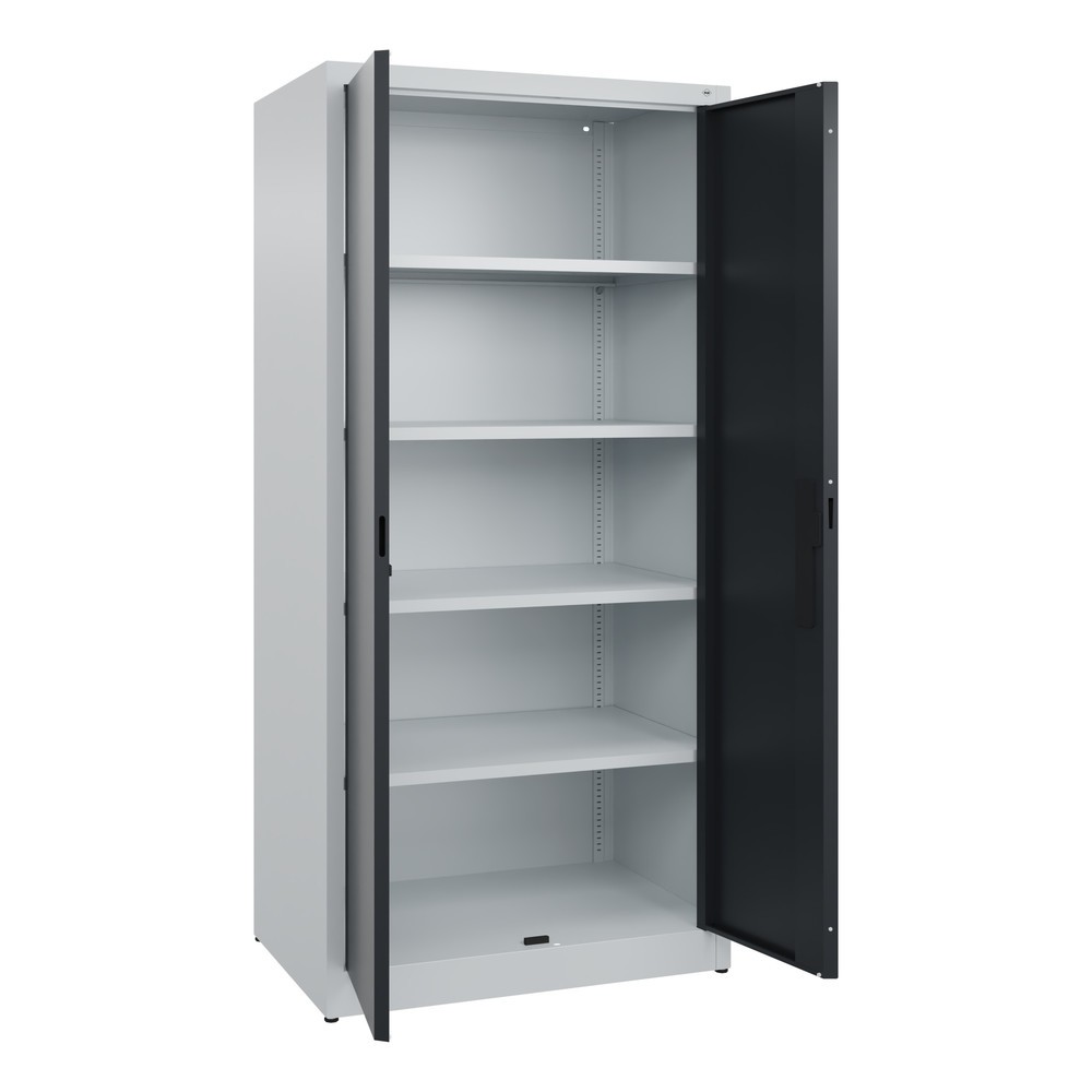 Numéro de l'image du produit 4: Armoire à portes battantes C+P, 5 niveaux, H x l x P 1950 x 930 x 600 mm, gris noir, gris clair