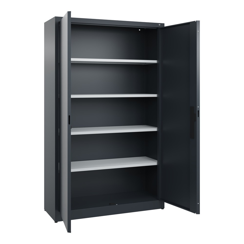 Numéro de l'image du produit 4: Armoire à portes battantes C+P, 5 niveaux, H x l x P 1950 x 1 200 x 400 mm, gris anthracite, gris anthracite